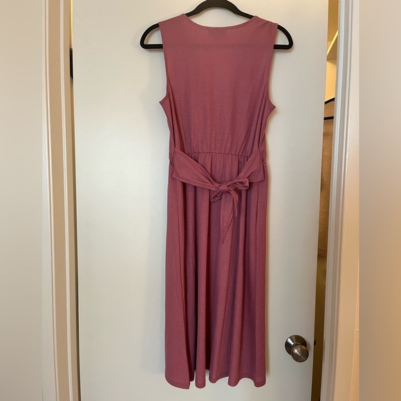 B Collection by Bobeau - Pink faux wrap midi sundress - Picture 2 of 4
